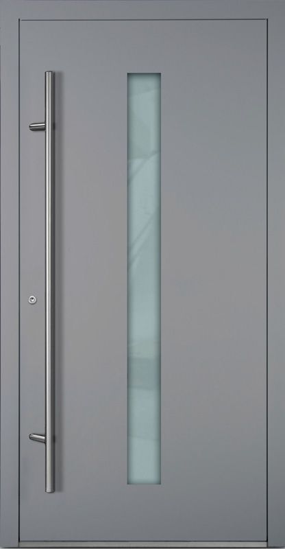 graue Eingangstür